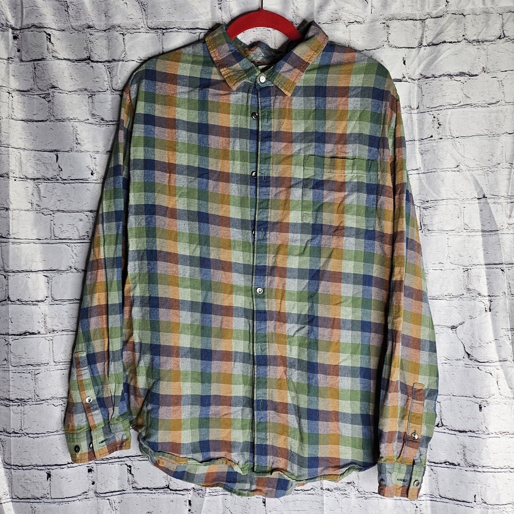 Carbon to Cobalt Shirt Mens Xl Button Up Long Sleeve Multicolor Check Fall